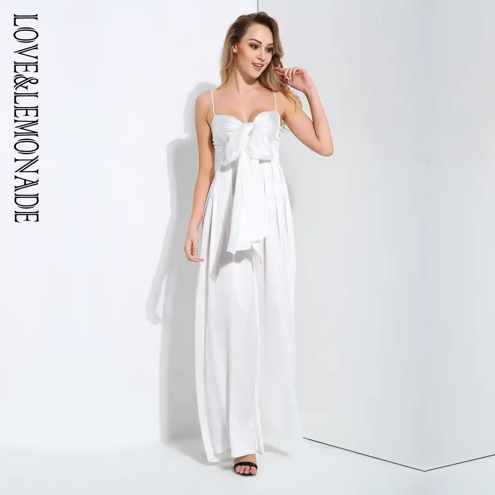 white bow jumpsuit