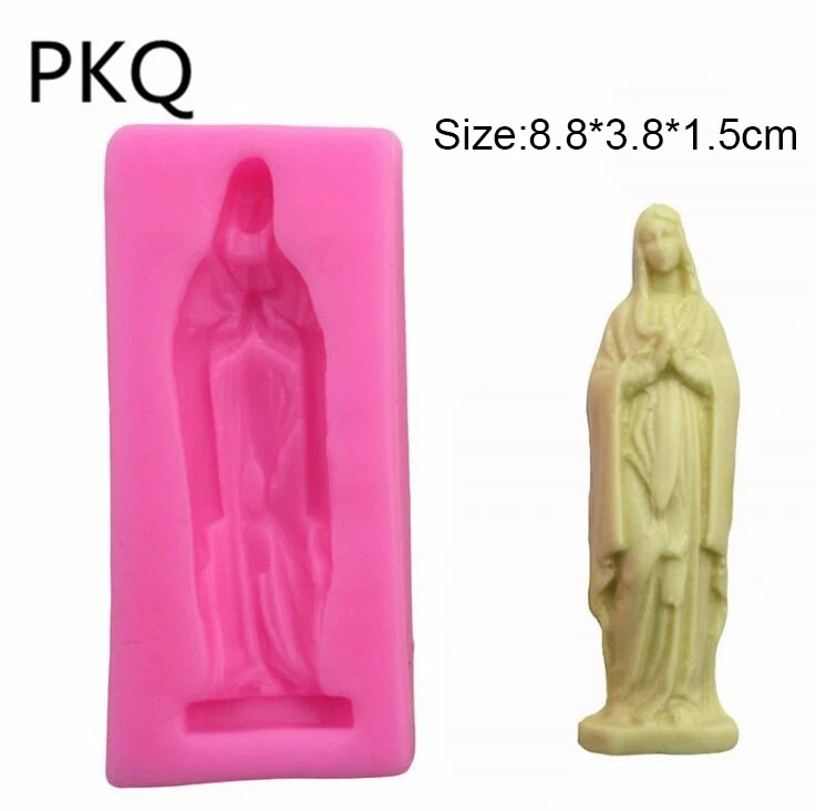 3d формы для мыла Девы Марии молящаяся Девушка Силиконовые формы для мыла ремесло свечи формы пищевого силикона формы для мыла украшения