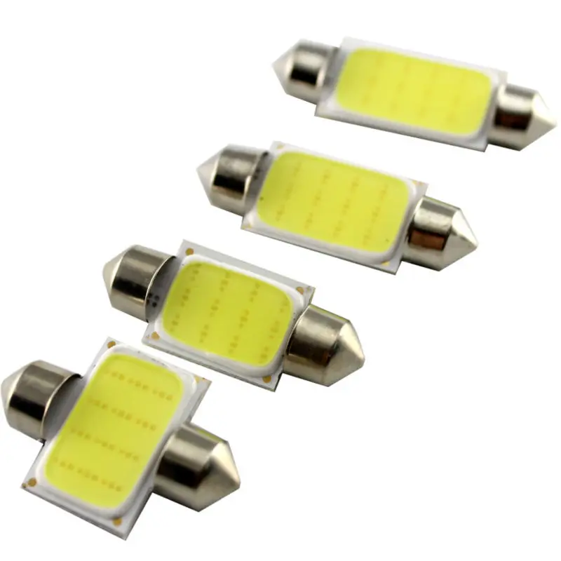  100Pieces/lot New! Festoon COB 36MM 1.5W High Power  12V Reading Dome Festoon Lights White Bulbs Can Mix Size 