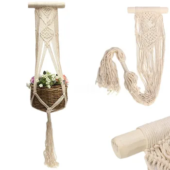 

40'' Vintage Macrame Pot Holder Plant Wall Art Hanger Flower String Hanging Rope Braided Craft Decoration Tool
