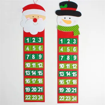 Kalendarze adwentowe dekoracje świąteczne ations Snowman święty mikołaj kalendarz świąteczny drzwi okno ścienne dekoracje świąteczne tanie i dobre opinie LAIMALA CN (pochodzenie) Włókniny tkaniny Santa Claus Christmas Decorations