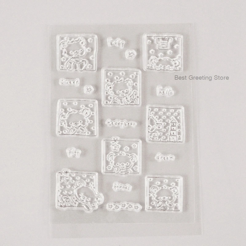 

cute teddy bear stamps for baby scrapbooking album decoration clear stamp sheets