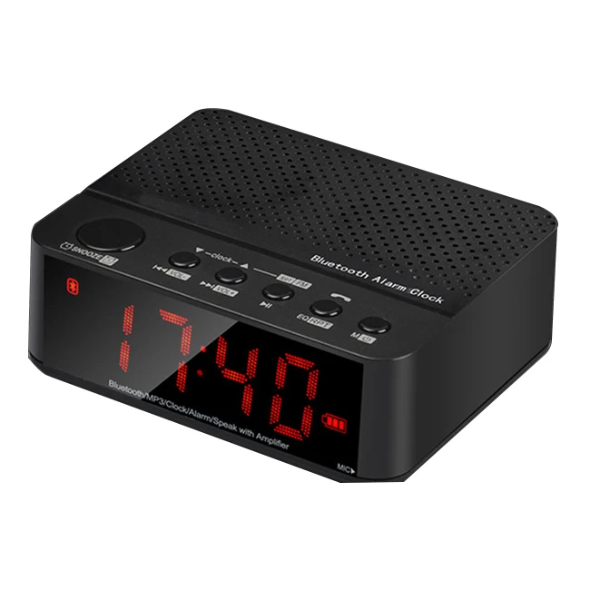 comprar HFES Nova Multifuncional Amplificador Sem Fio Bluetooth Speaker Mini Speaker Portátil Rádio FM LED Despertador Sem Fio Para Celular