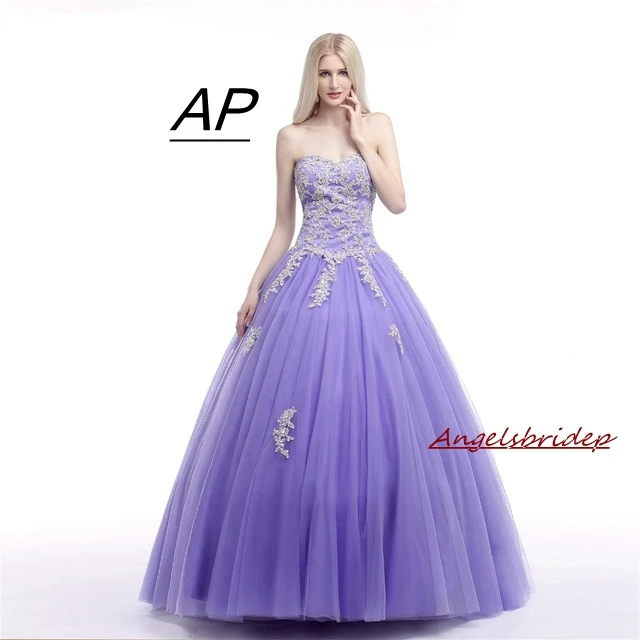 ANGELSBRIDEP Новое поступление на заказ Quinceanera платье Милая Тюль в пол Аппликация бальное платье vestidos De 15 Anos