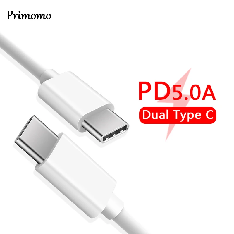 

PD 5A USB C to USB C Cable fast Charging Dual Type C Cable For Huawei p20 mobile Phone Quick Charger for Macbook to TypeC Phone