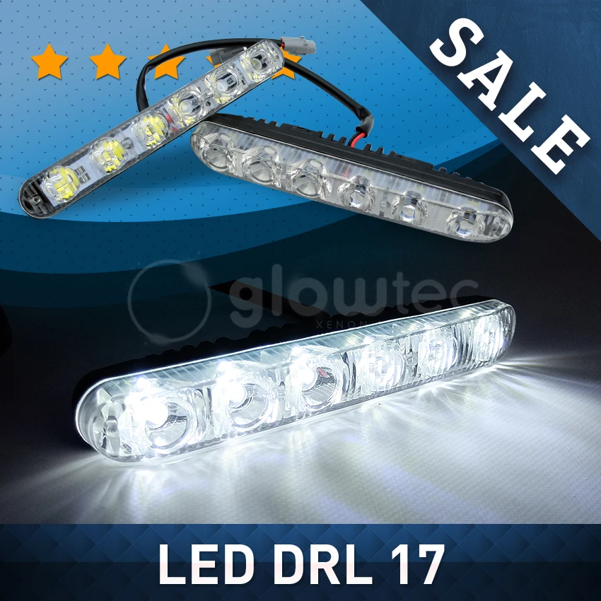 

SALE LED 17 cm Waterproof IP67 Car LED Fog Light 12V Led Day Running Light High Power Aluminum Driving CE GLOWTEC