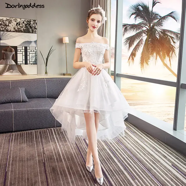 Vintage Short Wedding Dresses 2019 Off The Shoulder Short Front