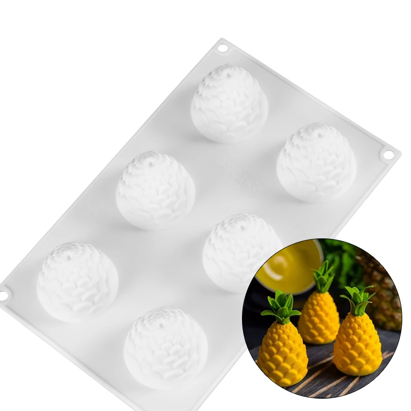 

Pineapple Cones Shaped Silicone Mold Cake Decoration Tools Non-stick Baking Accessories for Home DIY Brownie Pudding Cakes