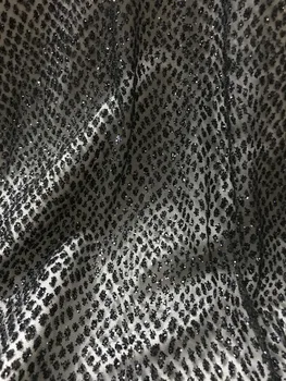 

Glued glitter sequins lace trim Cyndi-1010442 mesh african indian lace fabric for wedding /evening dress