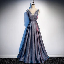 Новое поступление вечернее платье с круглым вырезом расшитое блестками длинное вечернее платье вечерние элегантные платья без рукавов