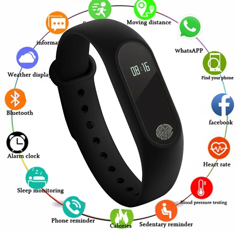 

2019 Smart Wristband M2 Waterproof Band Heart Rate Monitor Bluetooth Bracelet Sleep Fitness Tracker Sports Pedometer