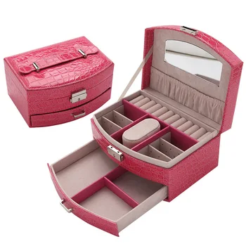 

Free Promotion Shipping 2019 New Portable Crocodile For Grain Fan Receive With A Lock Wedding Birthday Gift Jewelry Boxes