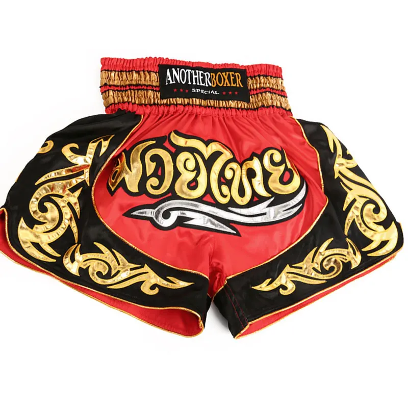 

ANOTHERBOXER Boxing Trunks for Adult/Kids Karate Training Boxing Shorts MMA Punching Kick Embroidery Muay Thai Fighting Pants A