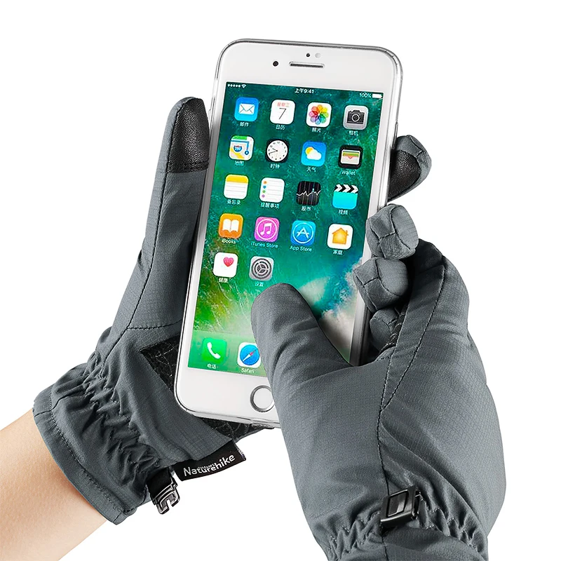 Tanie Naturehike na świeżym powietrzu na świeżym powietrzu piesze wycieczki, jazda na rowerze, dotykowy rękawice rękawice do ekranu ciepłe wiatroszczelne wodoodporne rękawice narciarskie Sport Camping piesze wycieczki