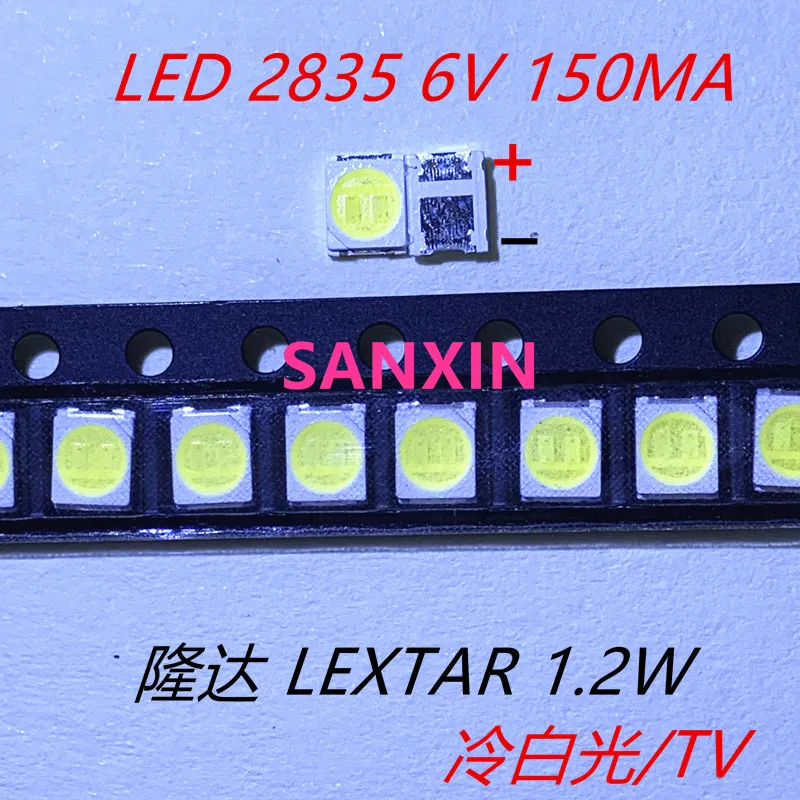 1000 шт. LEXTAR 2835 3528 1210 6 в 2 Вт SMD светодиодный для ремонта ТВ ПОДСВЕТКА холодный белый ЖК-дисплей подсветка светодиодный