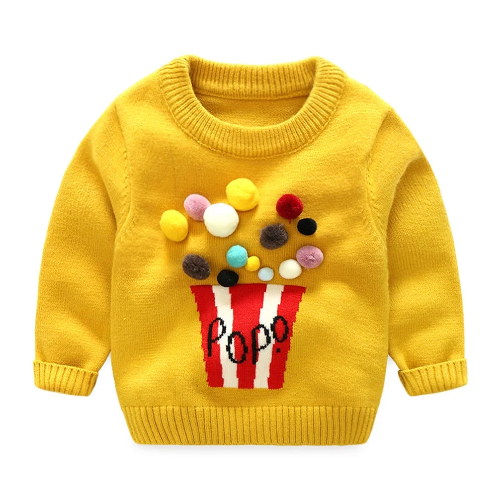 Autumn Winter Baby Girls Sweaters Newborn Boys Long Sleeve Warm Knitted Clothes Baby Cartoon Woolen Christmas Sweater Pullovers