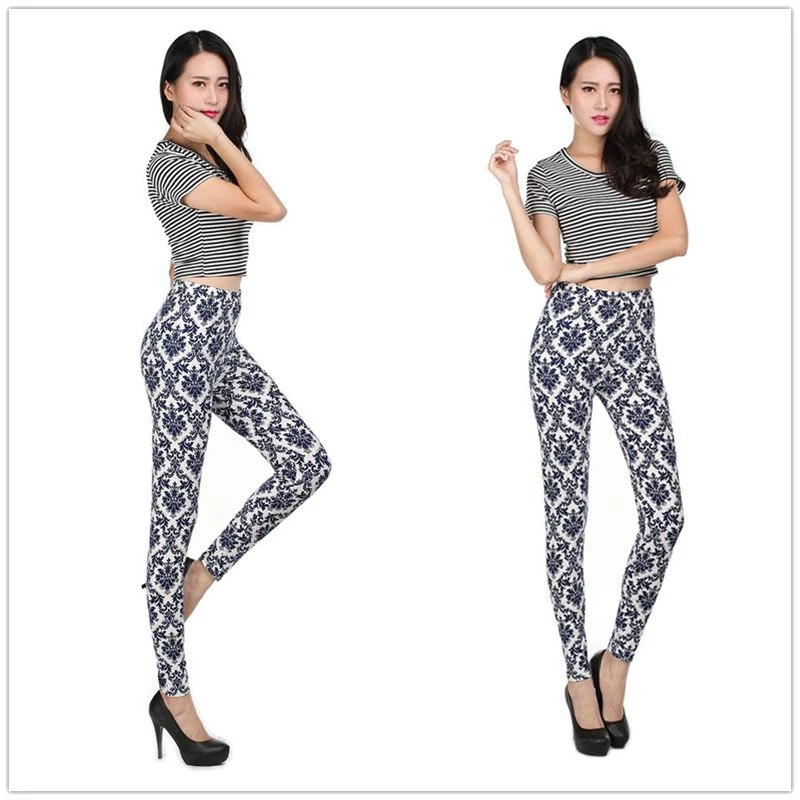 Modig Analytisk influenza Women 's Leggings Female Fitness Slim Comfortable Chinese Style Blue And  White Porcelain Printing Pencil Pants Sexy Pants - Leggings - AliExpress