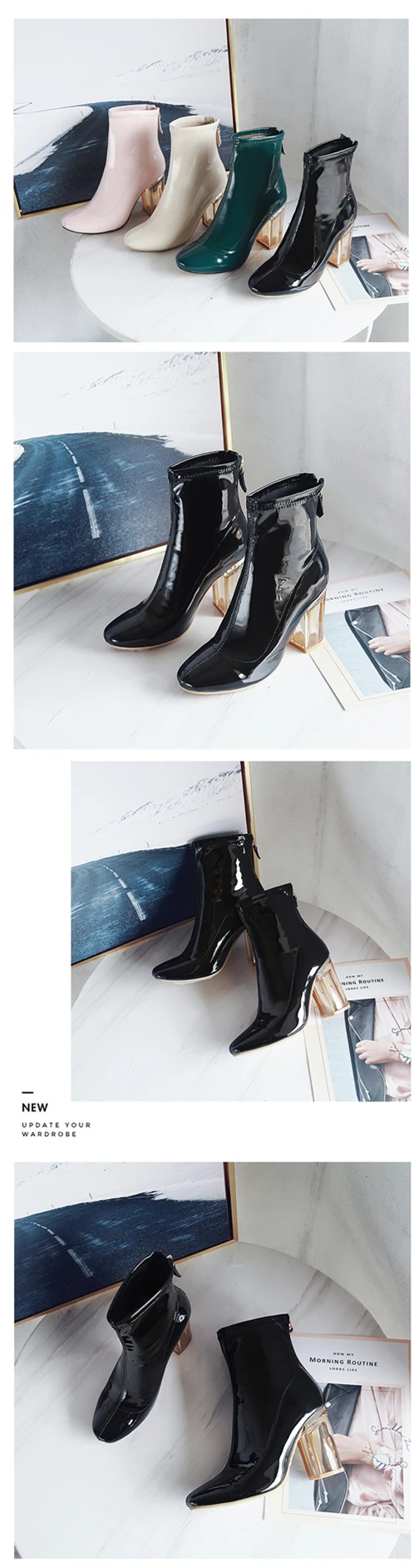 RQFF Brand Boots Women Plus size34-43 Shoes Woman 9cm High Heels Ankle Boot Female Footwear Leather booties Ladies Shoe With Box (3)