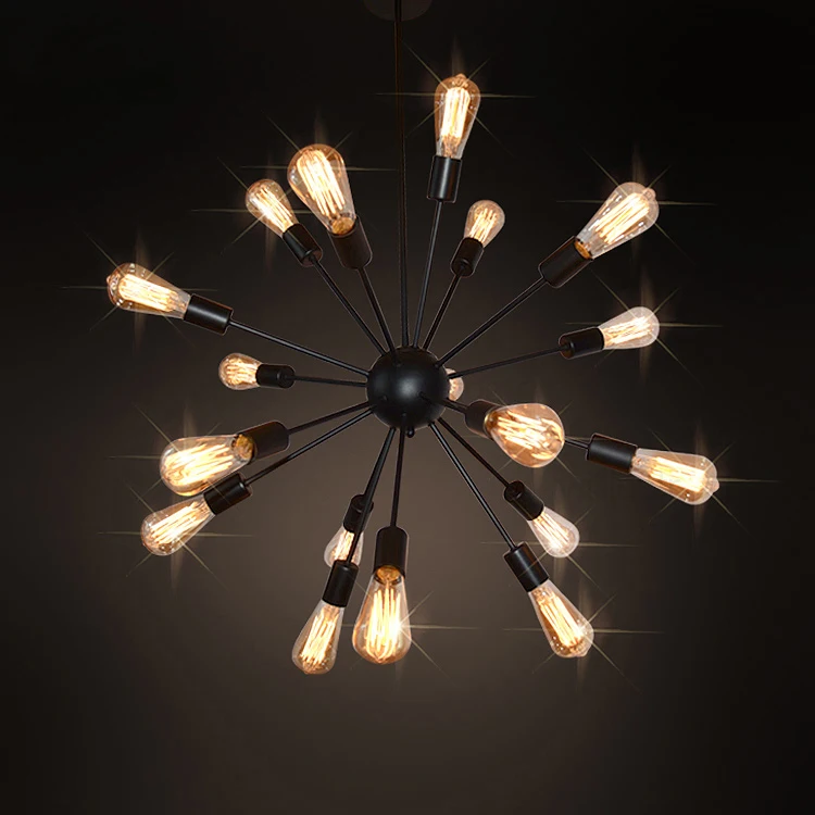 Pingente de Suspensão da Lâmpada Ferro do Vintage Sputnik Restaurante Hotel Barra Loft Café Escritório Shopping Moderno Atômico Starburst Lustre Luz 11 High Quality Luzes e Iluminação