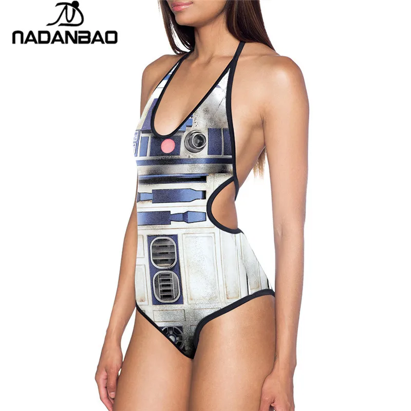 Новинка 2017 года дизайн с изображением из Звездных Войн R2 D2 Одна деталь купальника