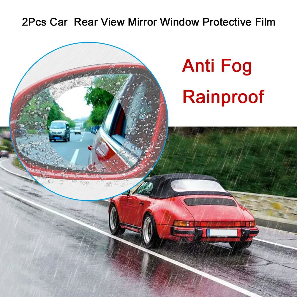2Pcs Car Anti Fog Rainproof Rear View Mirror Window 
