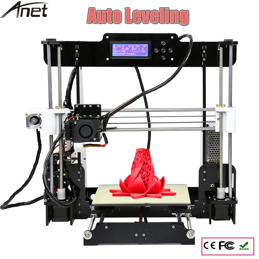 

NEW Upgraded A8-L 3D Printer Auto Level Sensor Large Printing Size 220*220*240 Auto Leveling Hot Bed DIY Prusa i3 3D Printer Kit