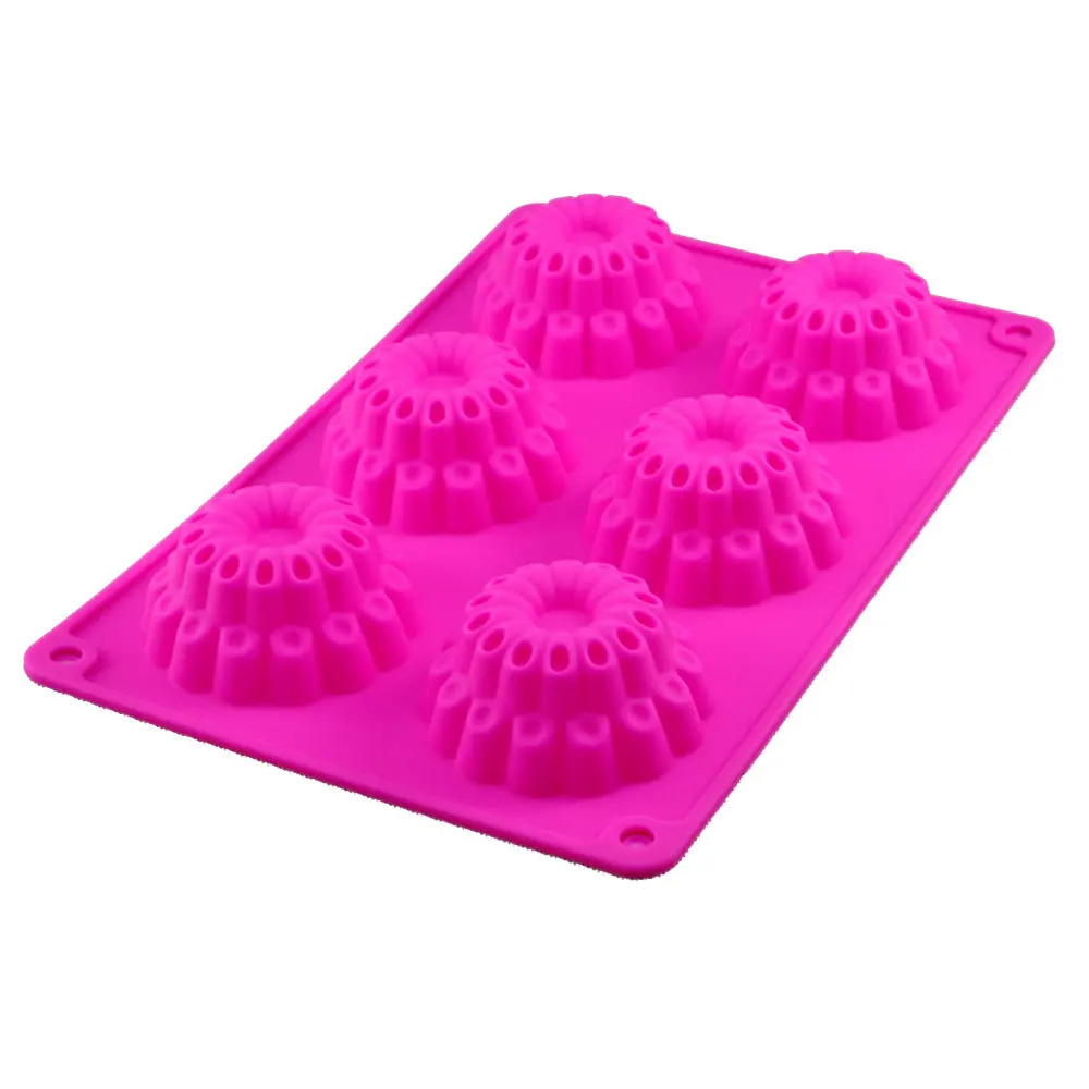 DIY baking cake dessert silica gel mould 6 continuous peacock microwave oven special mould Handmade Soap Making Silicone mould