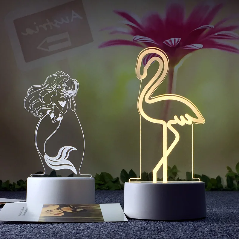  Ins Creative Girls Bedroom 3d Table Lamps For Living Room Simple Cartoon Decoration Table Moderne D