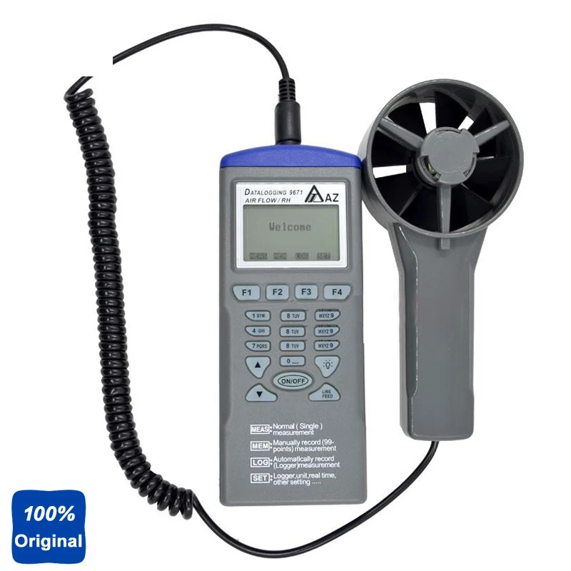 

AZ9671 Handheld Hygrothermograph Air Temperature and Air Flow Meter Anemometer with Wind Speed rRange 0.6~32 m/s