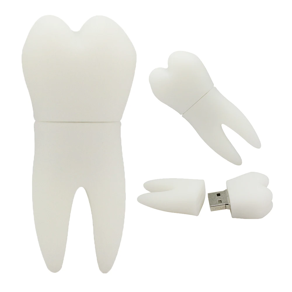 Real Capacity Tooth Shape USB Flash Drives 4GB 8GB 16GB 32GB 64GB Teeth Pen Drive USB Disk Flash Memory Stick External Storage
