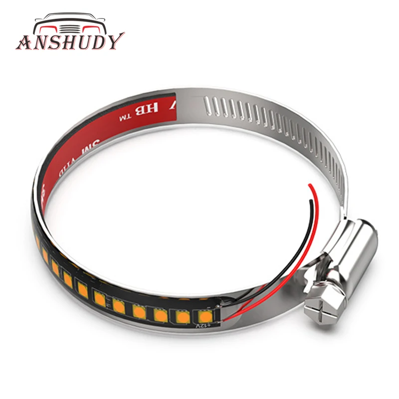 Universal Motorcycle Turn Signal Light Whims LED Steering 24SMD Lamp Shock Blinking Absorber Ring Propulsion Bobber for Harley |