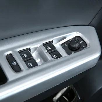 

For Teramont Atlas 2017 2018 ABS Matte LHD Car Interior Door Window Lift Switch Button Cover Trim Car Styling accessorie 4pcs