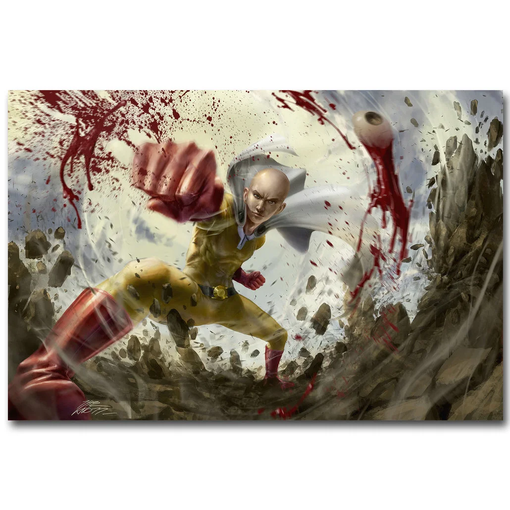 One Punch Man художественная шелковая ткань постер принт 13x20 24x36 дюймов горячее