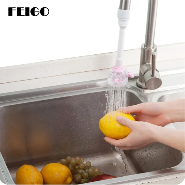 FEIGO 1Ps Home Kitchen Bathroom Faucet Extender 360 Degree Rotation Control Valve Splash Shower Faucet Water Saving Device F1198 FEIGO 1Ps Home Kitchen Bathroom Faucet Extender 360 Degree Rotation Control Valve Splash Shower Faucet Water Saving Device F1198