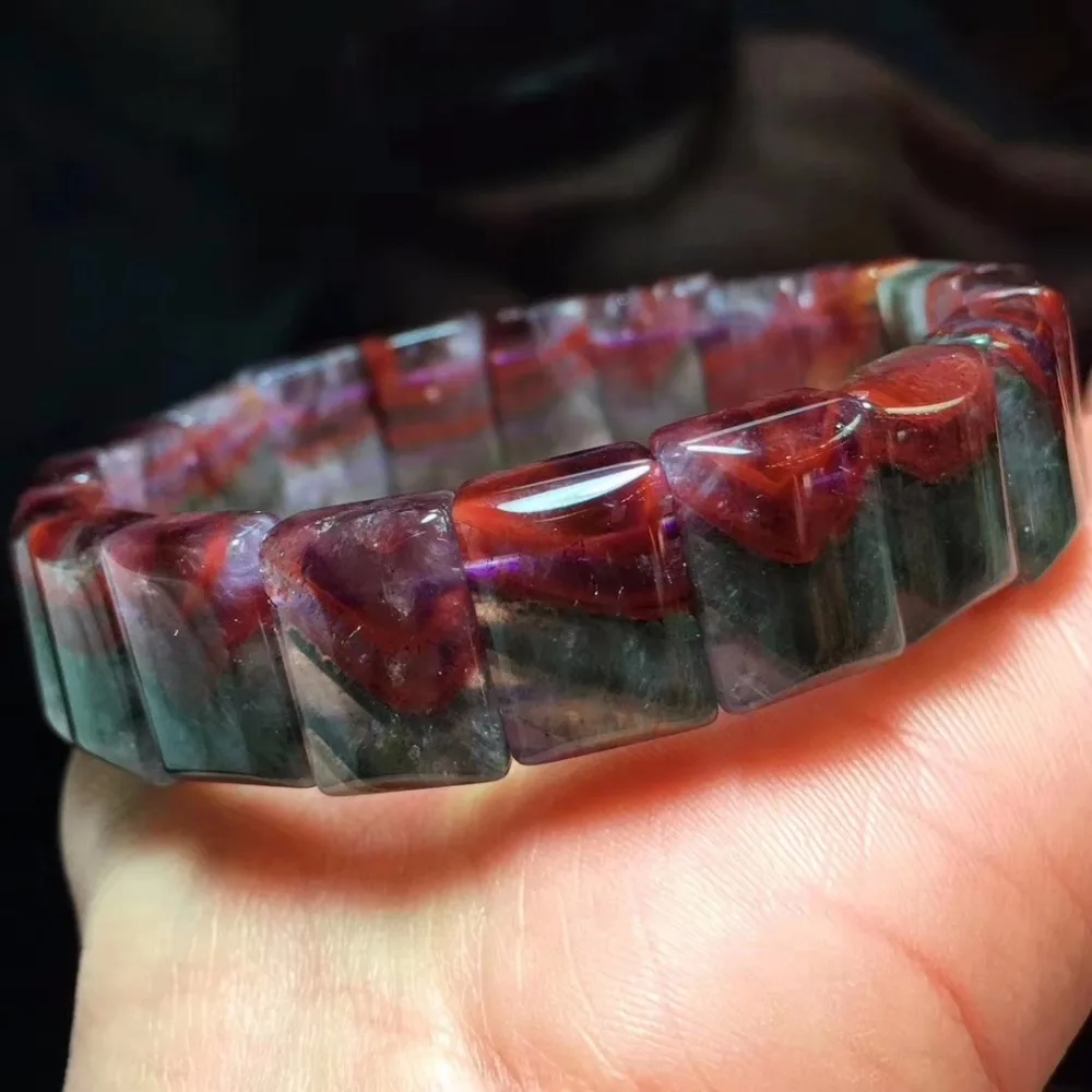 

Best Natural Auralite 23 Red Powerful 11x8mm Bracelets Newly Canada Rectangle Beads Man Women Reiki Stone AAAAA Drop Shipping