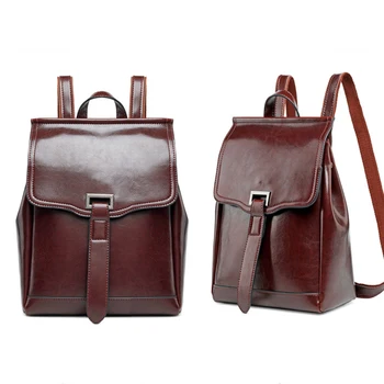 

SJB-02 Women Backpack 2019 New Fashion Cow split Genuine Leather Backpacks Zipper Kawaii Girls Female School Shoulder Bags