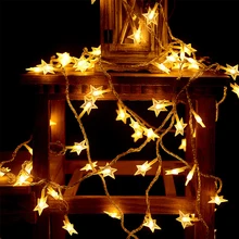 

3M 30 LED Star String Lights LED Decoration Wedding Christmas Party Curtain Garland Outdoor Lights Battery Operate Warm White