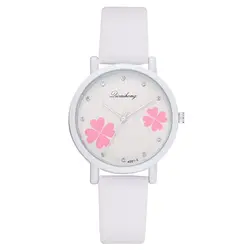 Модные цветы кварц Для женщин часы Новая коллекция творческий прекрасный простой Partysu роскошные дамы наручные часы со стразами