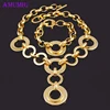 AMUMIU – ensemble collier et Bracelet rond en acier inoxydable pour femmes, bijoux de haute qualité, cadeau de charme, nouvelle tendance, JS112 ► Photo 1/4