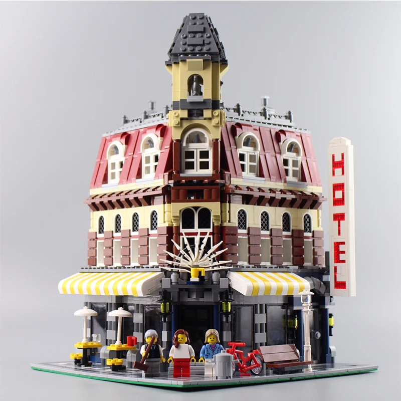 

15009 15002 Creator City Street View Pets Shop Hotel Cafe Corner Model Building Blocks Legoing City 10218 10182 Toys Gift Bricks