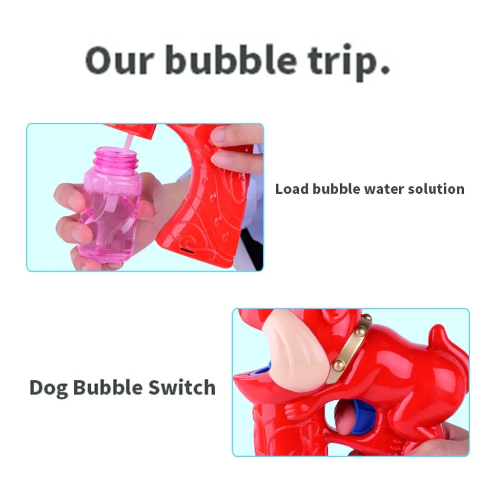 Kids Funny Cartoon Dog Bubble Blowing Machine Toys Automatic Flashing Music Children Colorful Soap Bubbles Toys Gift New sale