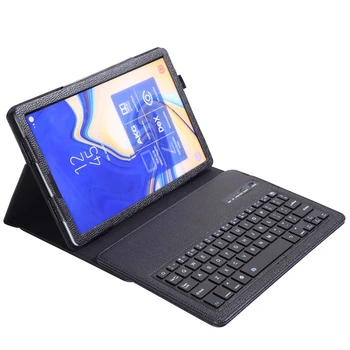 

Lychee Keyboard Case For Samsung Galaxy Tab S4 10.5 Model Sm-T830/T835/T837,Slim Shell Lightweight Stand Cover With Detachable W