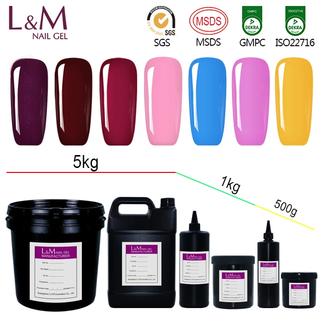 1 KG Bulk package Nail Gel Colorful Gel Polish Soak off UV Gel Lacquer Bright Color L&M Wholesale Gel Polish