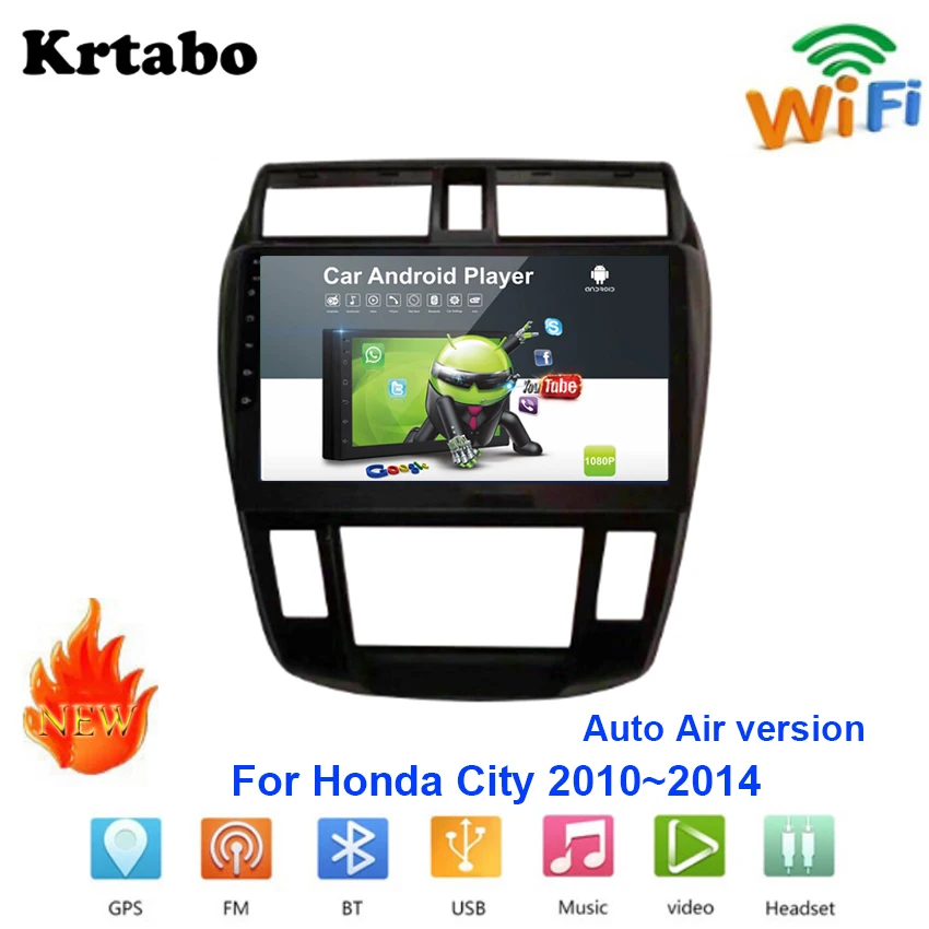 

Car radio Android multimedia player For Honda City Automatic air condition 2010~2014 Car touch screen GPS Navigation