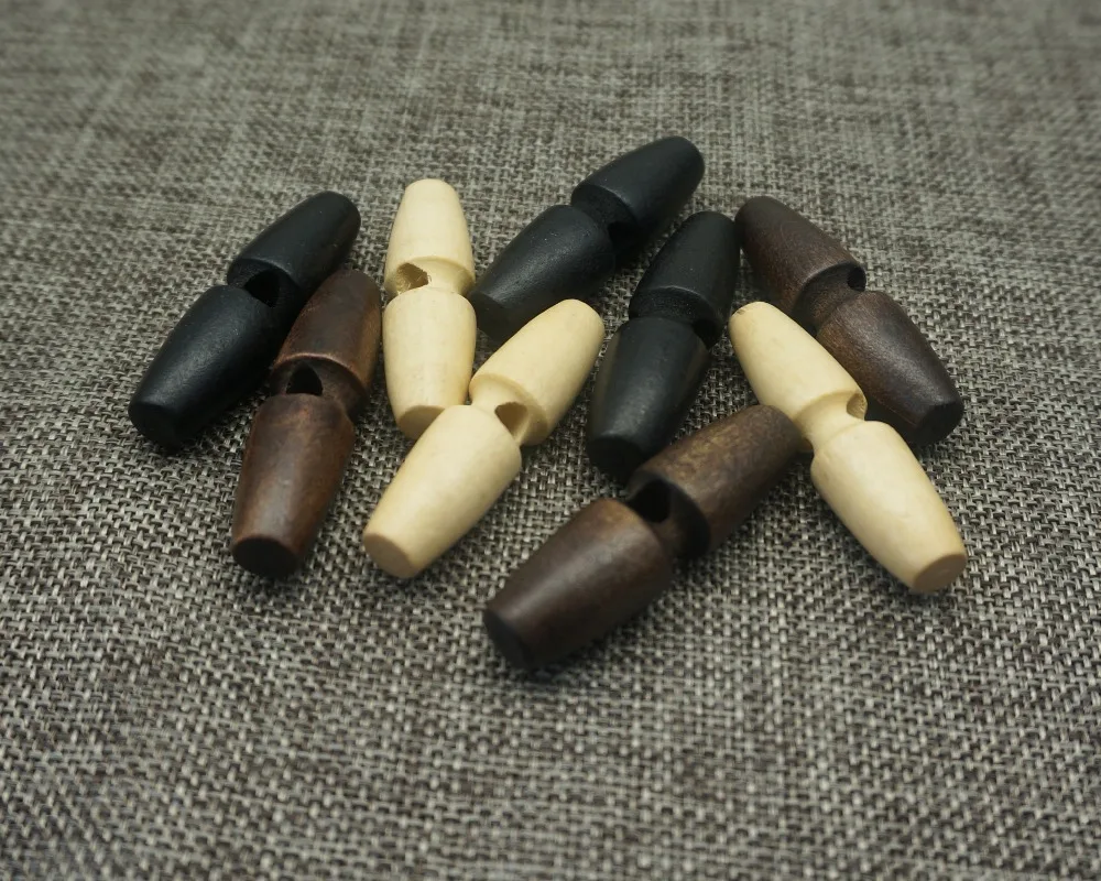 

10PCs 1-Hole Wooden Buttons Sewing Horn Toggle Buttons For Coat Cloth Accessories Craft DIY And Scrapbooking 5.1cmx1.4cm