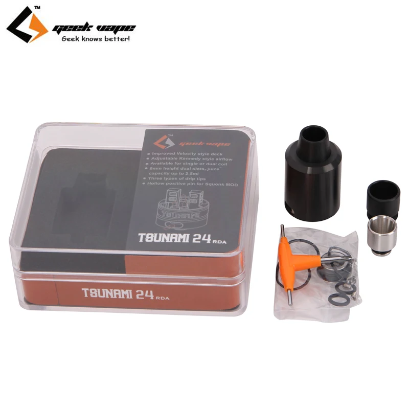 

Original Geekvape Tsunami 24 RDA Velocity-style Deck Adjustable Airflow Atomizer Tsunami 24 RDA