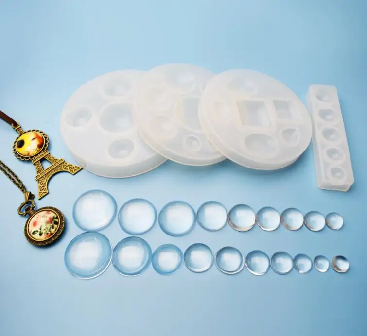 

Silicone Mold for jewelry half ball/flat round Oblat Cabochon pendant Epoxy Resin Jewelry Mould Making Craft Moulds Tools