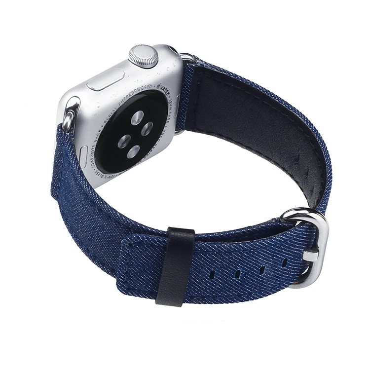 Синий джинсовый браслет, тканевый ремешок для Apple Watch, ремешок 44 мм, 42 мм, 40 мм, 38 мм, спортивные джинсовые ремешки для часов iWatch, серия 1, 2, 3, 4, 5 - Цвет ремешка: Light Blue