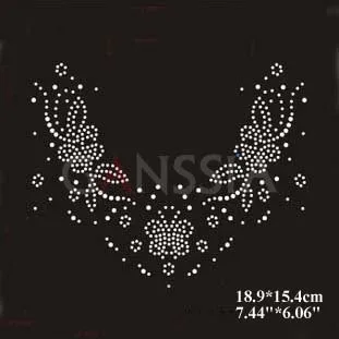 HOTFIX IRON ON SMALL RHINESTONE Neckline Motif