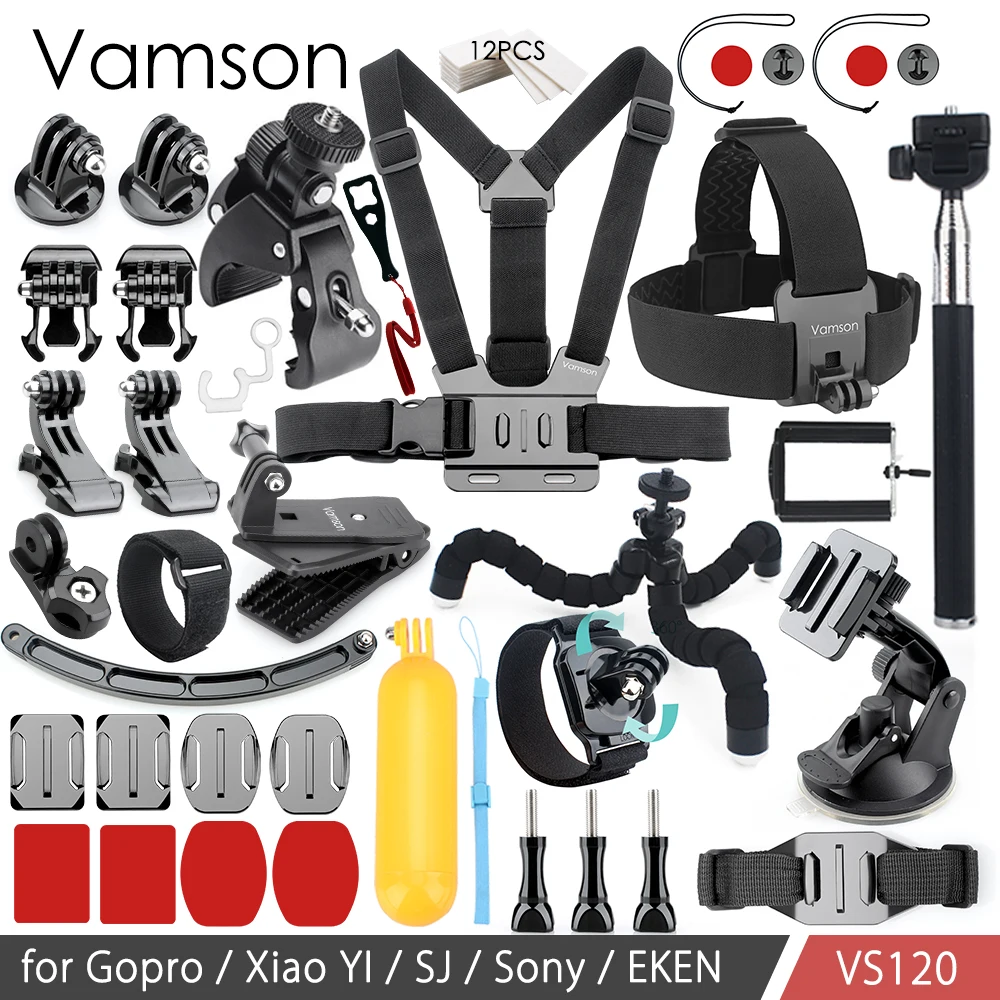 

Vamson for GoPro Hero 6 5 4 3 Accessories Set Floating Bobber Adapter Chest Strap Tripod for SJ4000 for Xiaomi for Yi VS120
